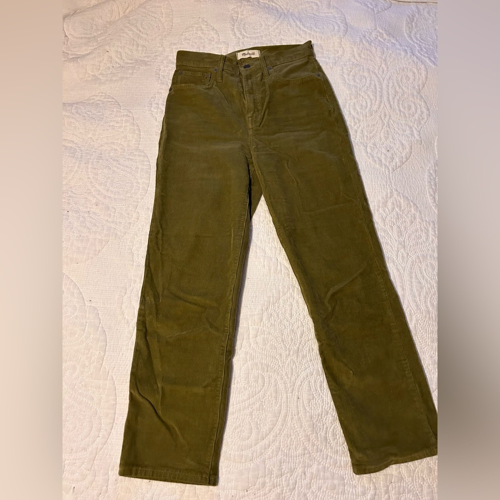 Madewell Classic Straight Jeans, Olive green. size 25